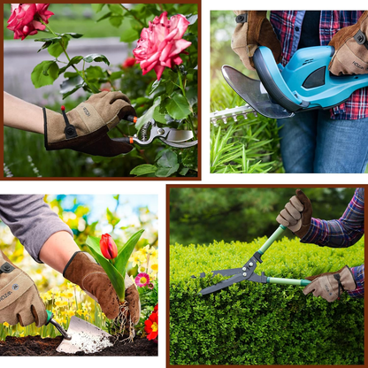 Leather Work Gloves for Men or Women. X-Large Glove for Gardening,  Welding, Construction