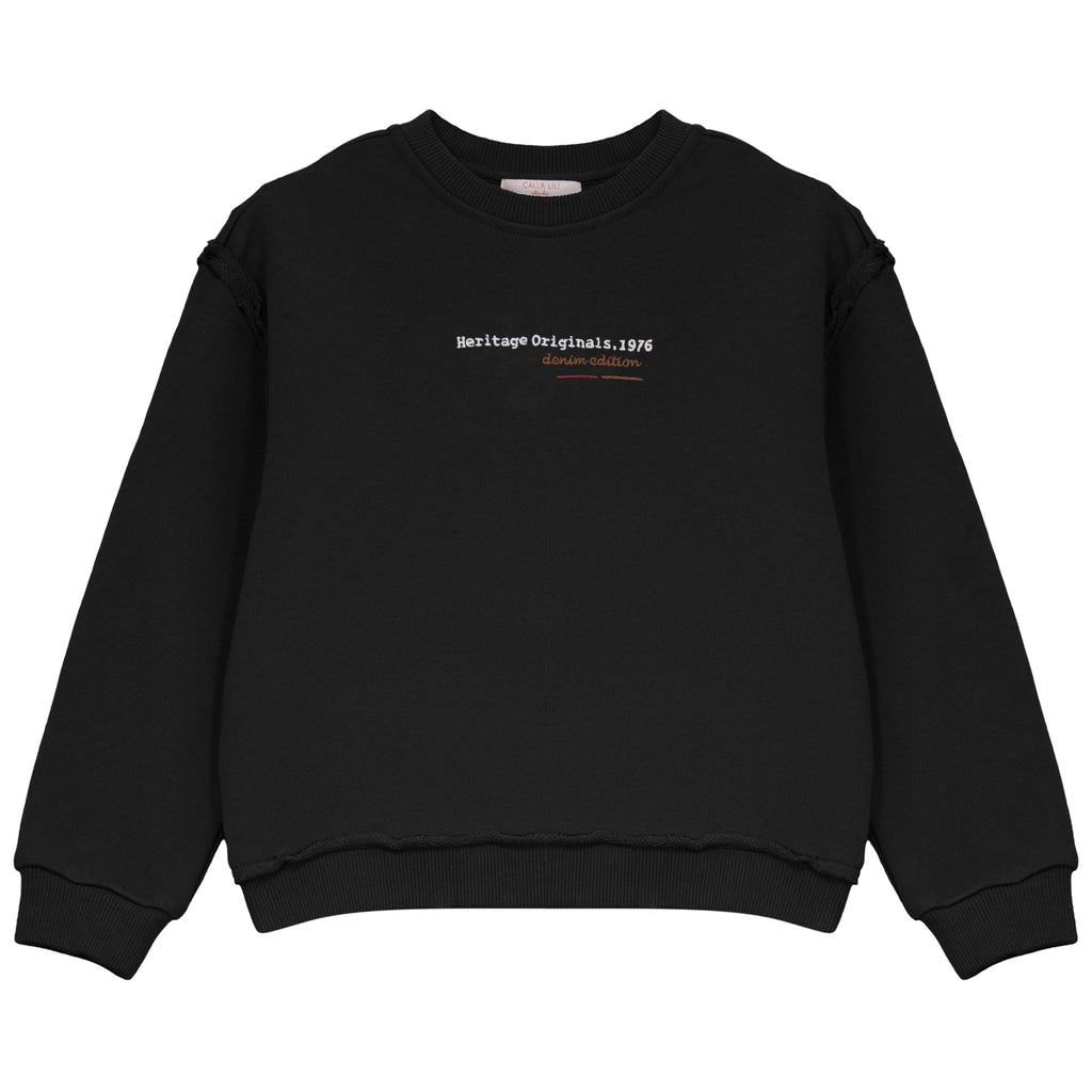 Calla Lili Heritage black sweatshirt