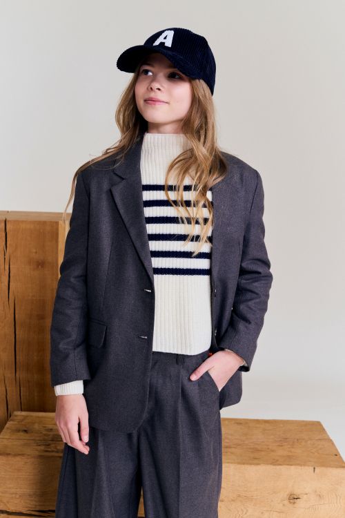 AO76 Mock Neck Stripe Sweater