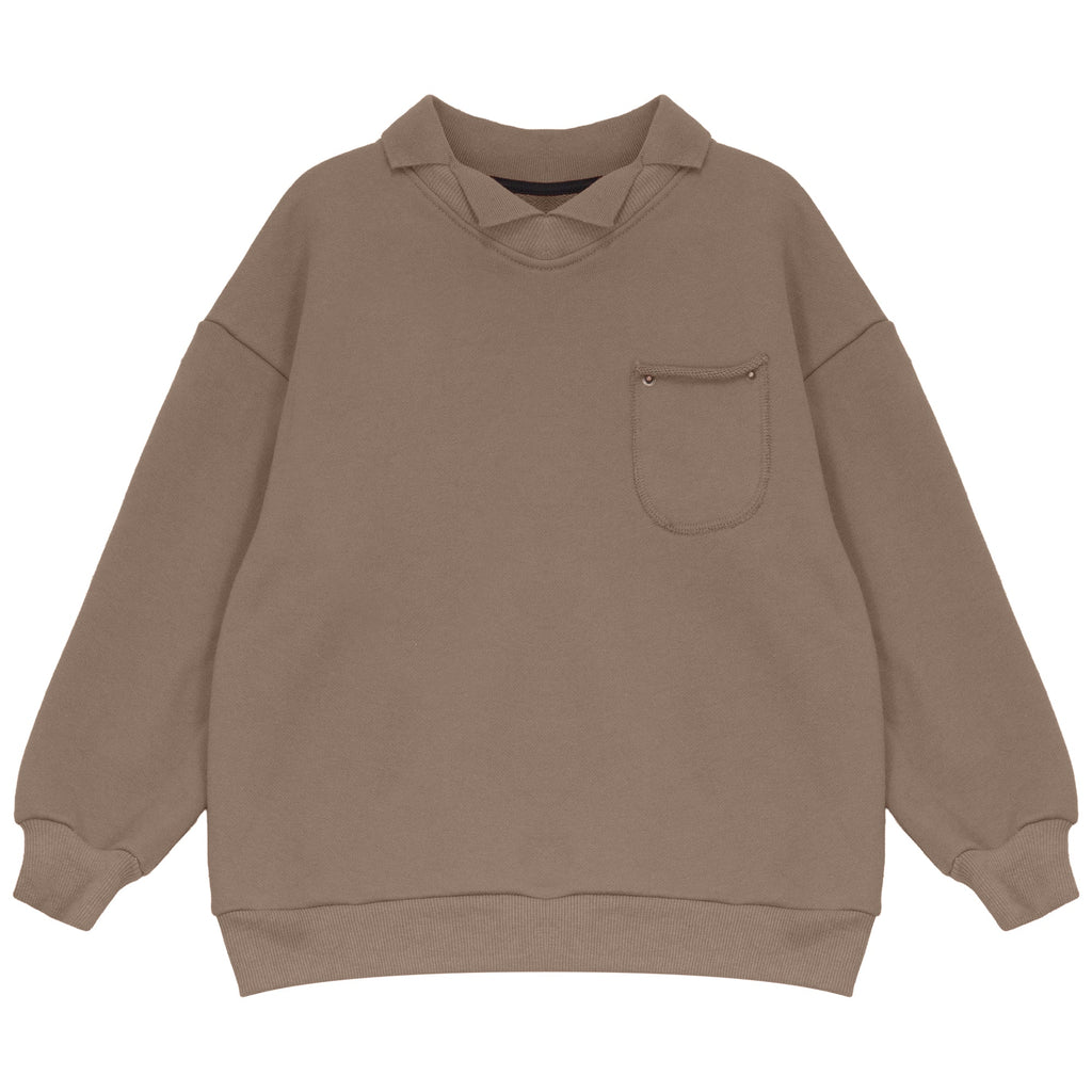 Calla Lili Collar taupe sweatshirt