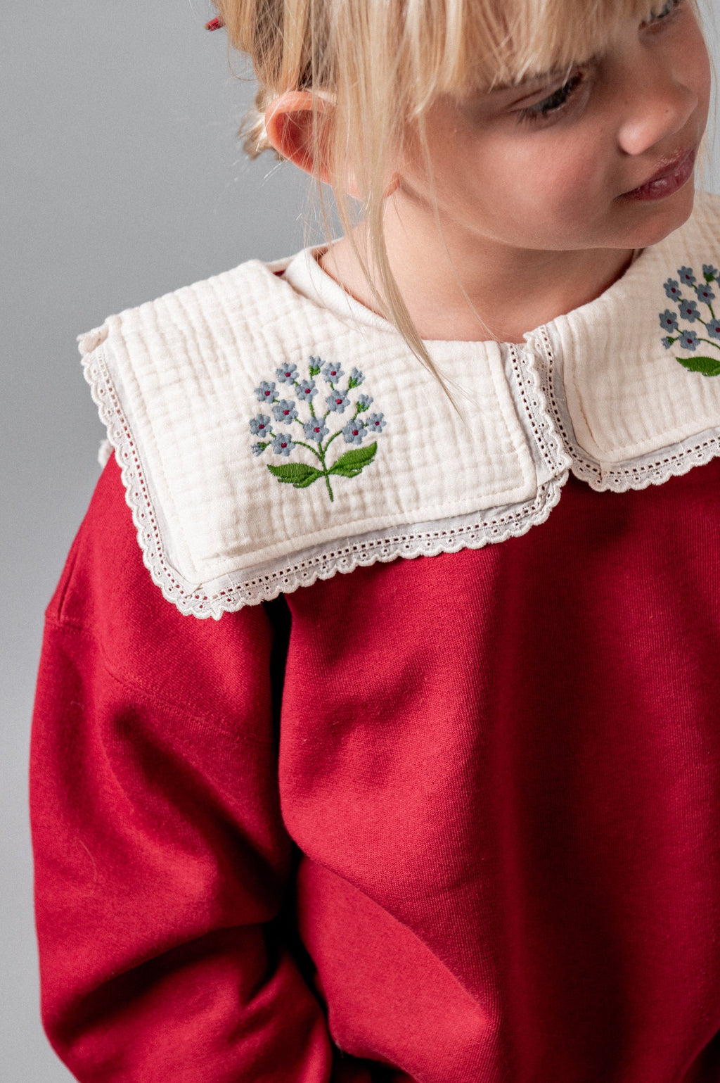 Birnit Embroidered Collar Sweatshirt