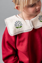 Birnit Embroidered Collar Sweatshirt