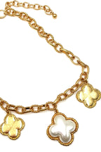 Clover Pearl Charm Necklace