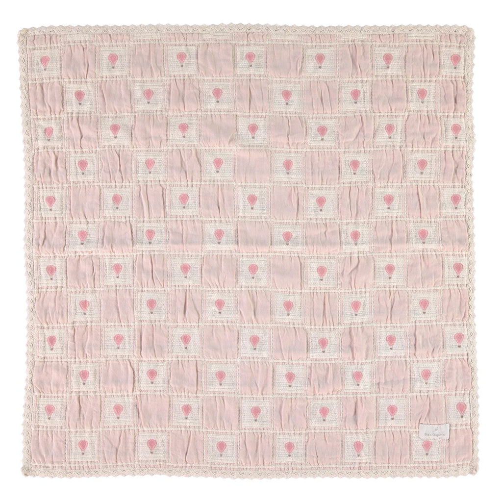 Bebe Organic Balloon Pink patchwork blanket