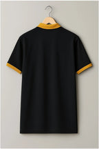 Black and Mustard Premium Cotton Polo T-Shirt