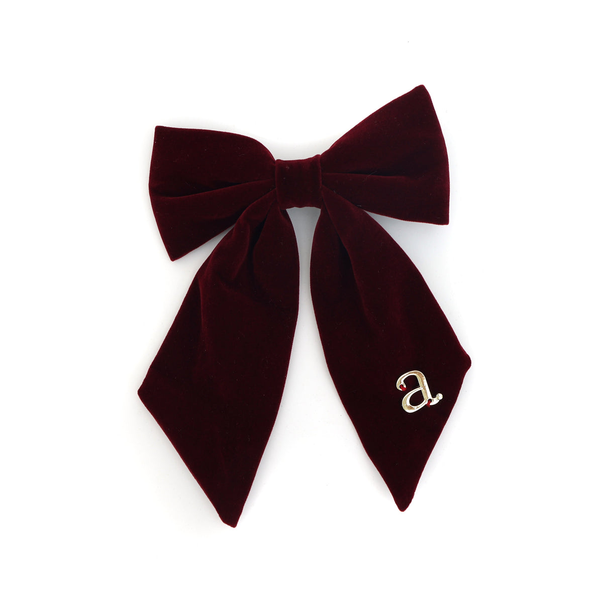 Archi Burgundy velvet bow, gold charm