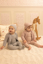 Bee & Dee Chenille rose cardigan overall set
