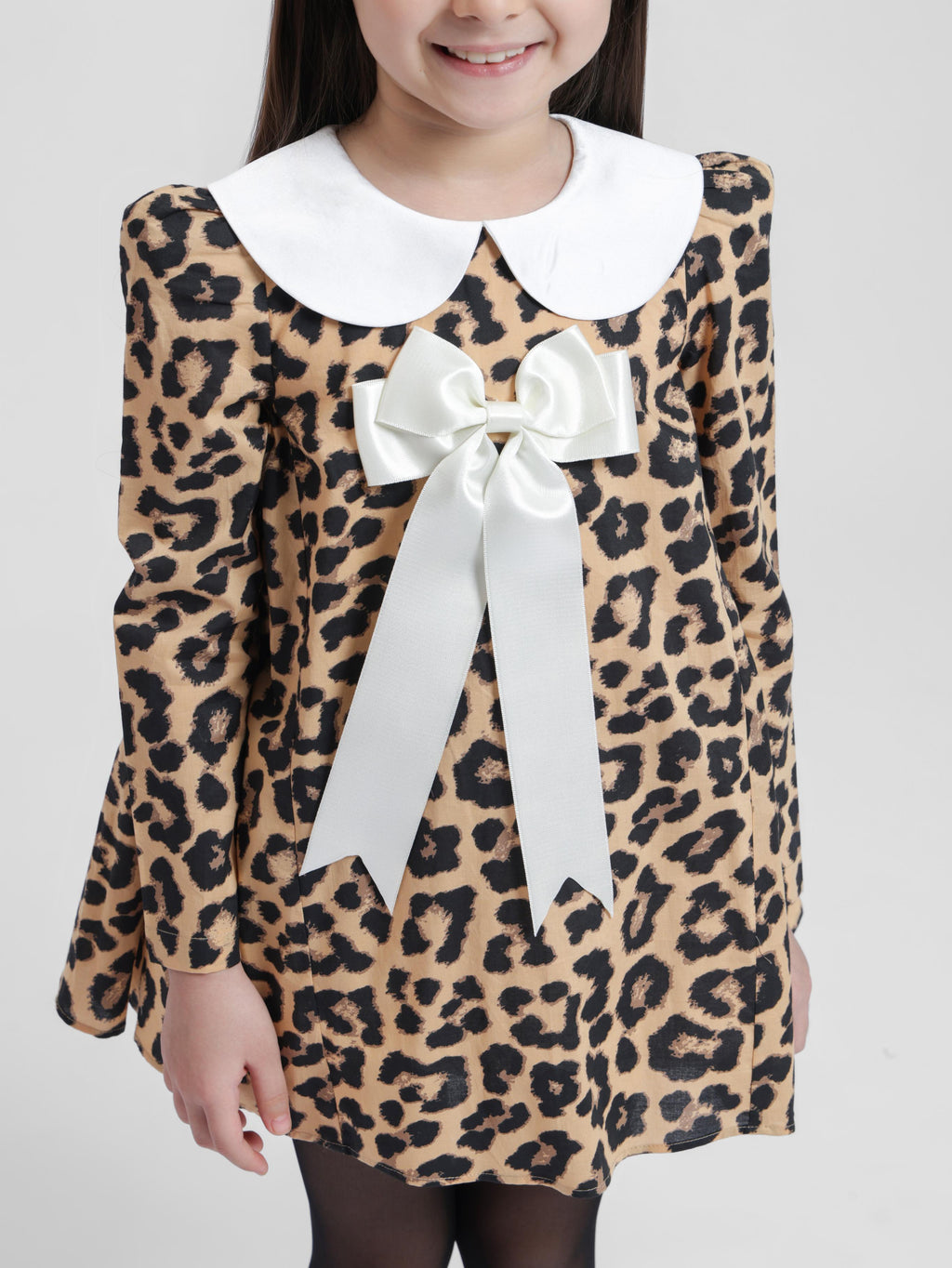 BROWN LEOPARD - FULL SLEEVES DRESS