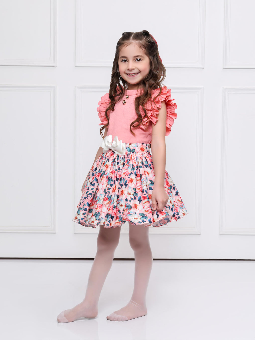 Peach skirt set