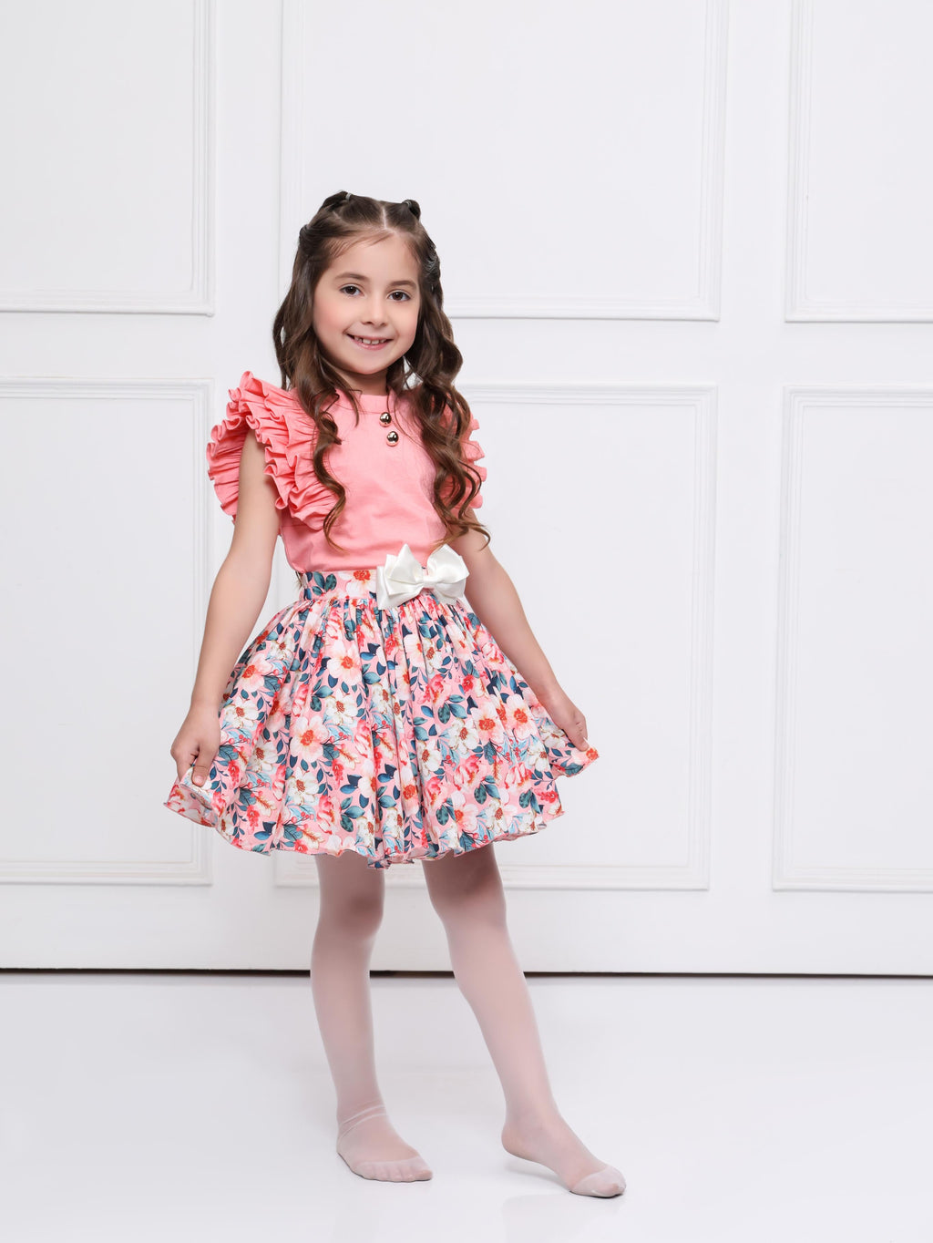 Peach skirt set