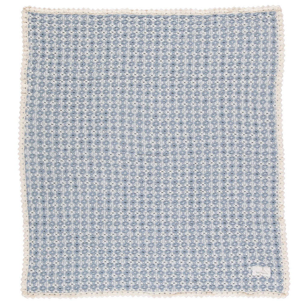 Bebe Organic Blue Crochet Blanket