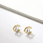 Lunara Tork Huggie Earrings – Gold & Silver-Plated Brass, Everyday Wear