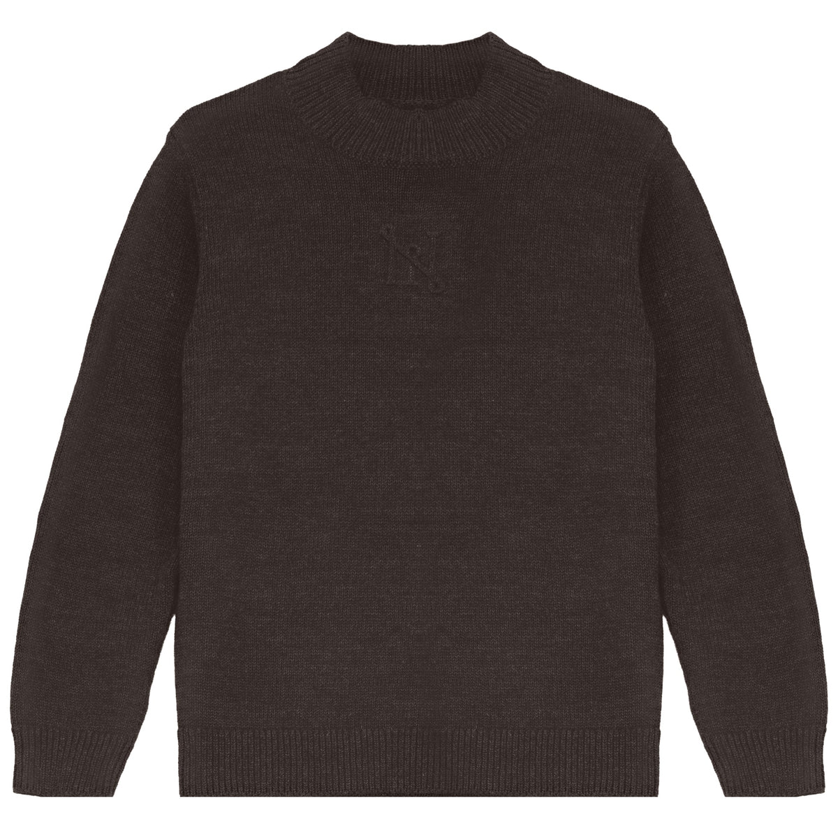 Calla Lili Embossed brown mock sweater