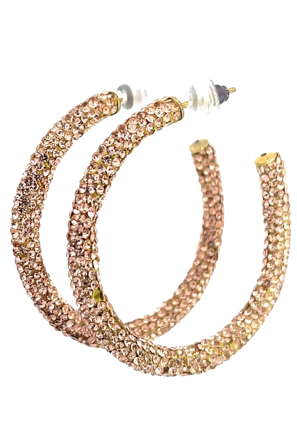 Crystal 925 Sterling Silver Hoops