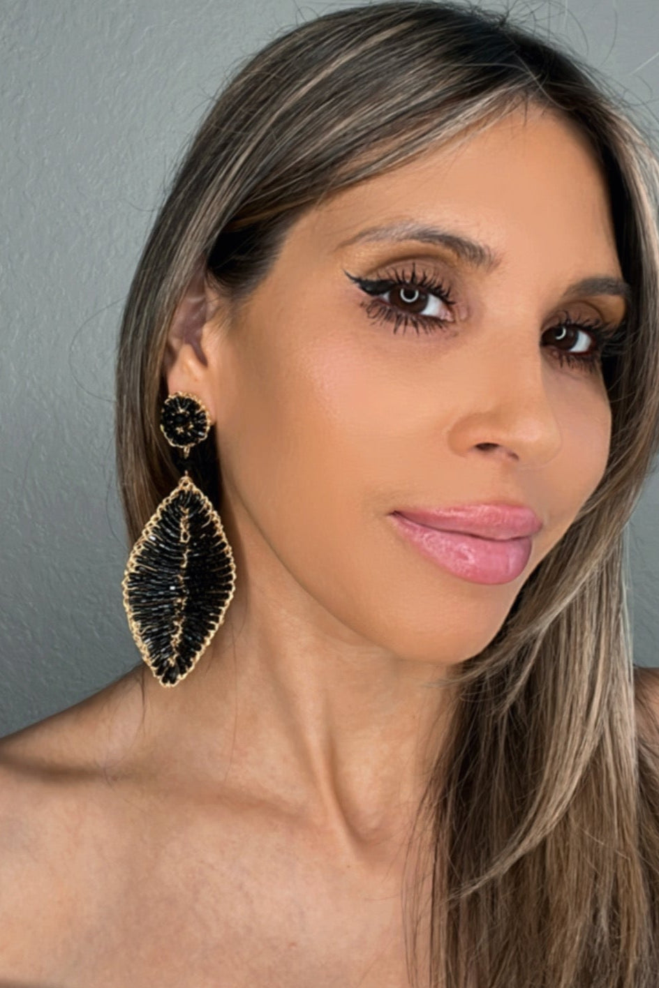 Crystal Leaf Statement Earring