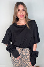 Black Layered Sleeve Top