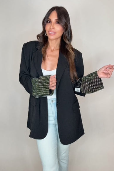 Black Oversized Embellished Blazer