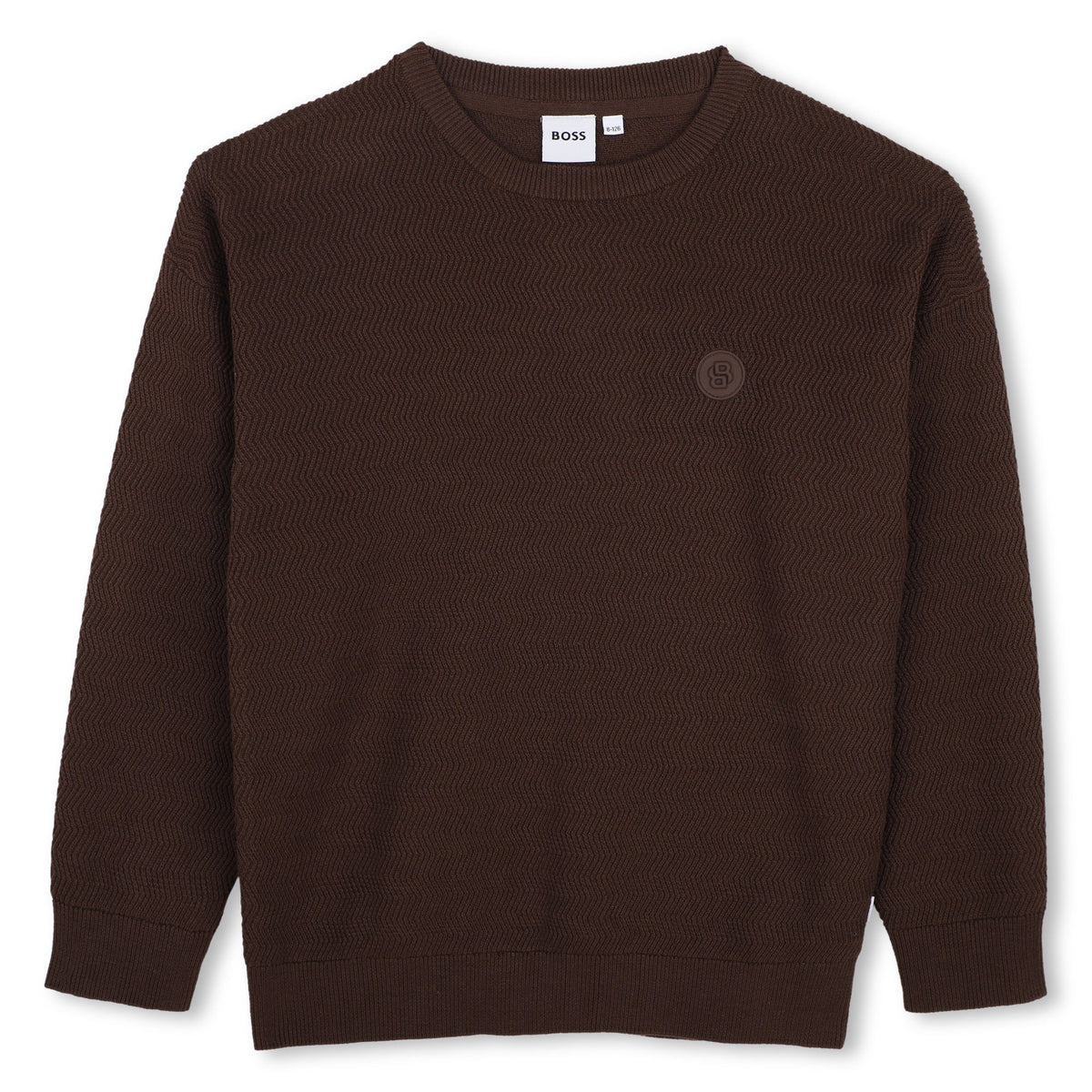 Boss Wavy knit brown sweater