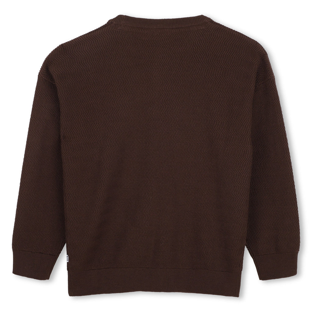 Boss Wavy knit brown sweater