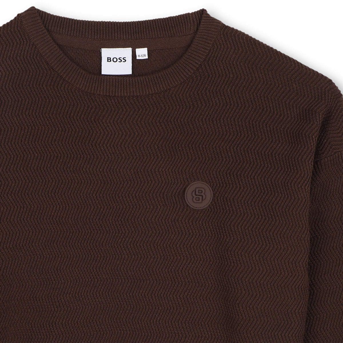 Boss Wavy knit brown sweater