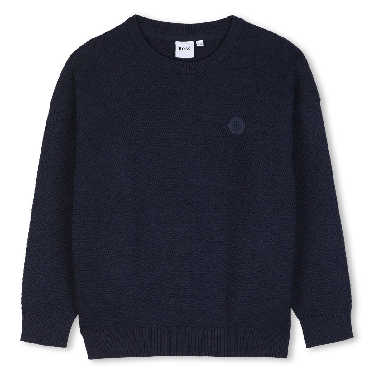 Boss Wavy knit navy sweater