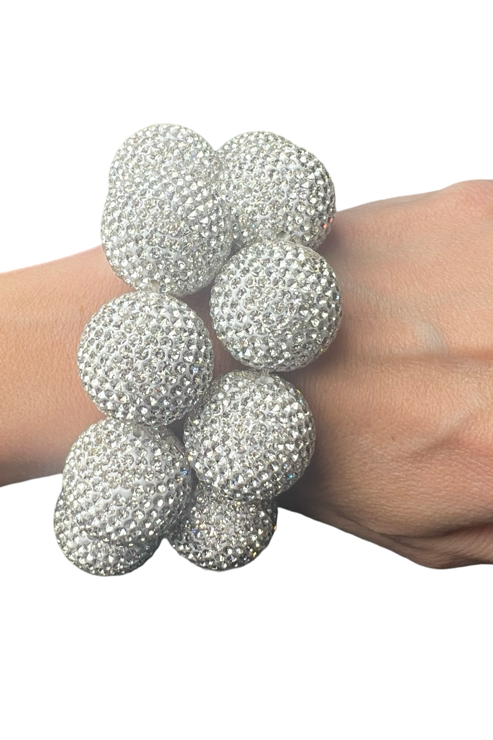 Crystal Sphere Stretch Statement Bracelet
