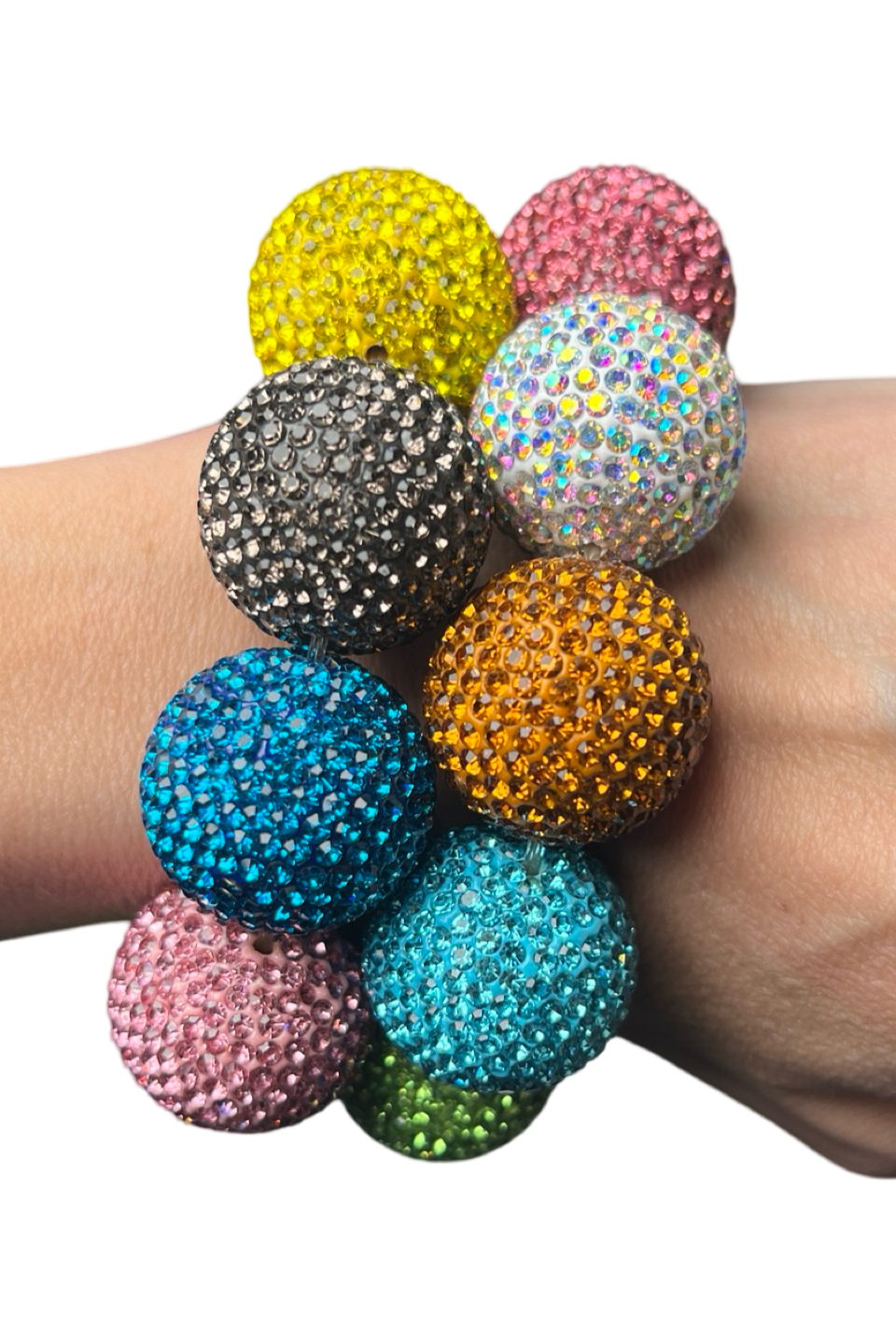 Crystal Sphere Stretch Statement Bracelet