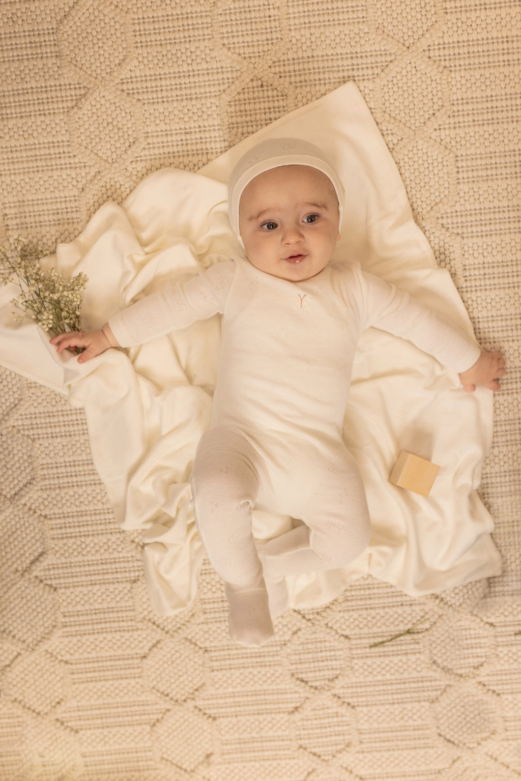 Bee & Dee Little wings pointelle girls layette set