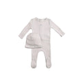 Bee & Dee Little wings pointelle blue footie set