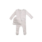 Bee & Dee Little wings pointelle blue footie set