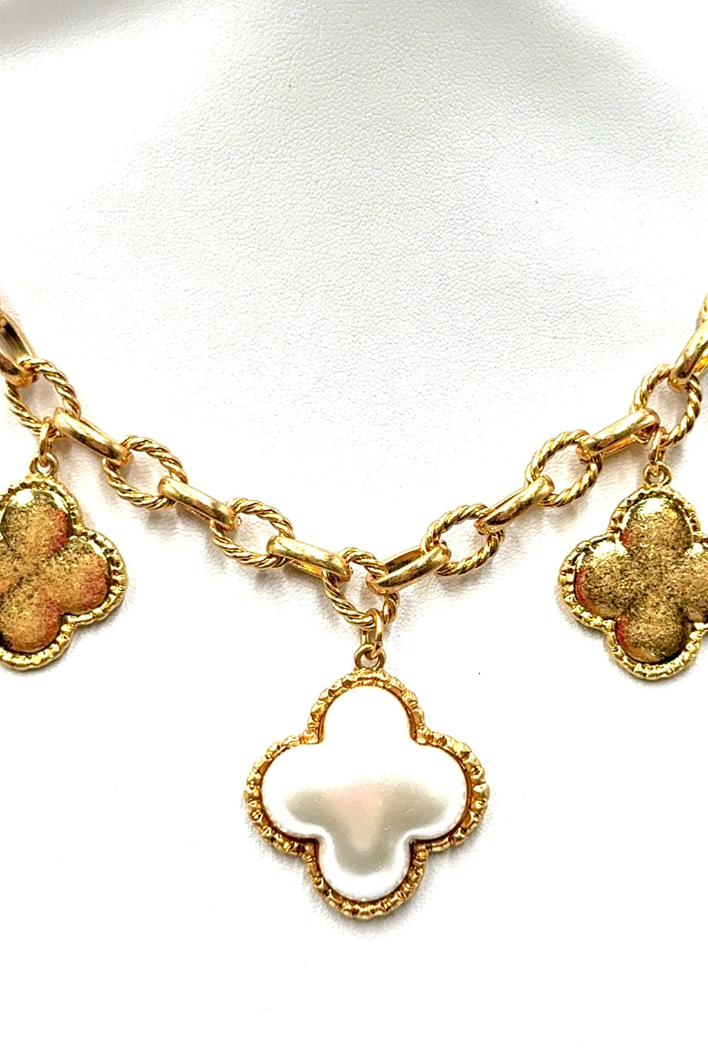 Clover Pearl Charm Necklace