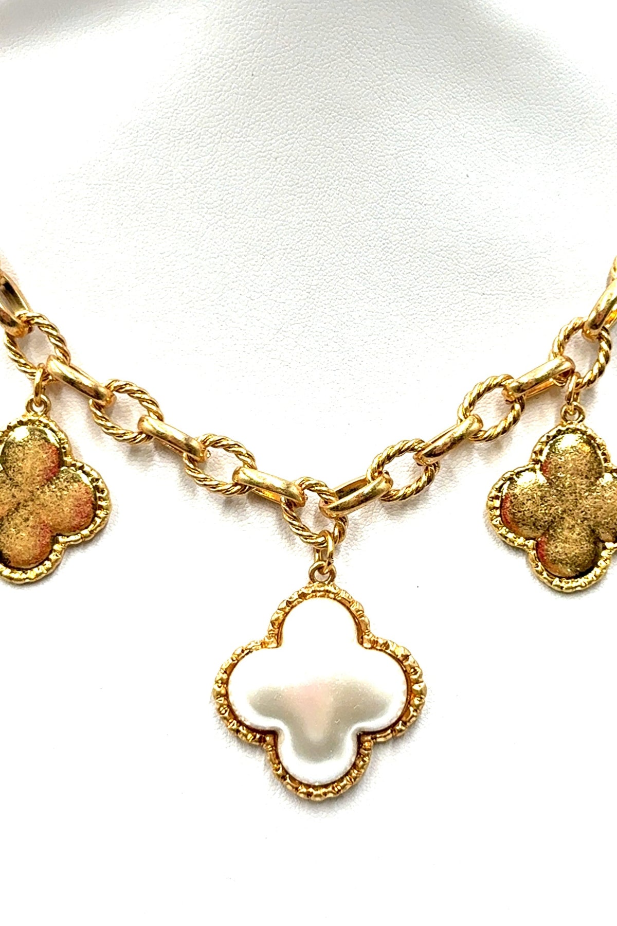 Clover Pearl Charm Necklace