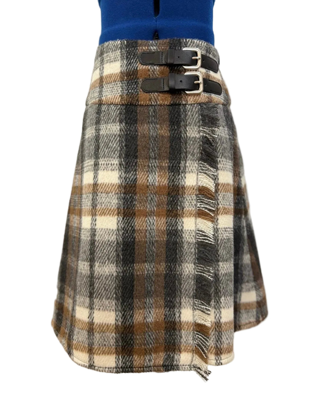 Christina Rohde Buckle checked skirt
