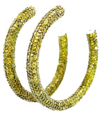 Crystal 925 Sterling Silver Hoops