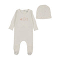 Bee & Dee Watercolor bib girls footie set