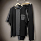 Black and Grey Block Style Premium Cotton Co-ord Set