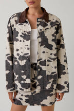 Cow Print Barn Jacket