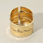 Bold Wide Textured Metal Hinged Bangle Bracelet