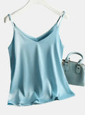 Lunara Satin Tank Top – Lightweight Everyday Wear, Silky Smooth Finish | Apricot, Blue, Gray | S–XXL