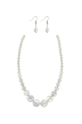 Crystal Faceted Bead Necklace and Earring Set