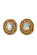 Crystal Opal and Gold Statement Earrings