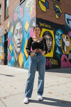Lunara V-Neck Crop Top – Drawstring Detail, Breathable Fabric | Black, Apricot | S–XL