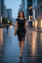 Lunara Rogue Casual Midi Dress – Breathable Opaque Fabric, Day & Night Versatility | Black, Blue | S–2XL