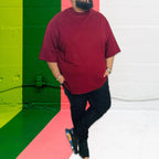 Maroon Oversized Bull Tshirt