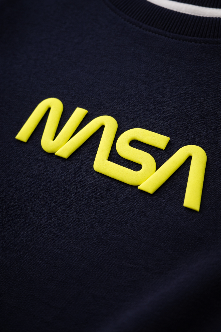 Oversized Navy Blue Nasa Coord set