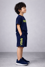 Oversized Navy Blue Nasa Coord set